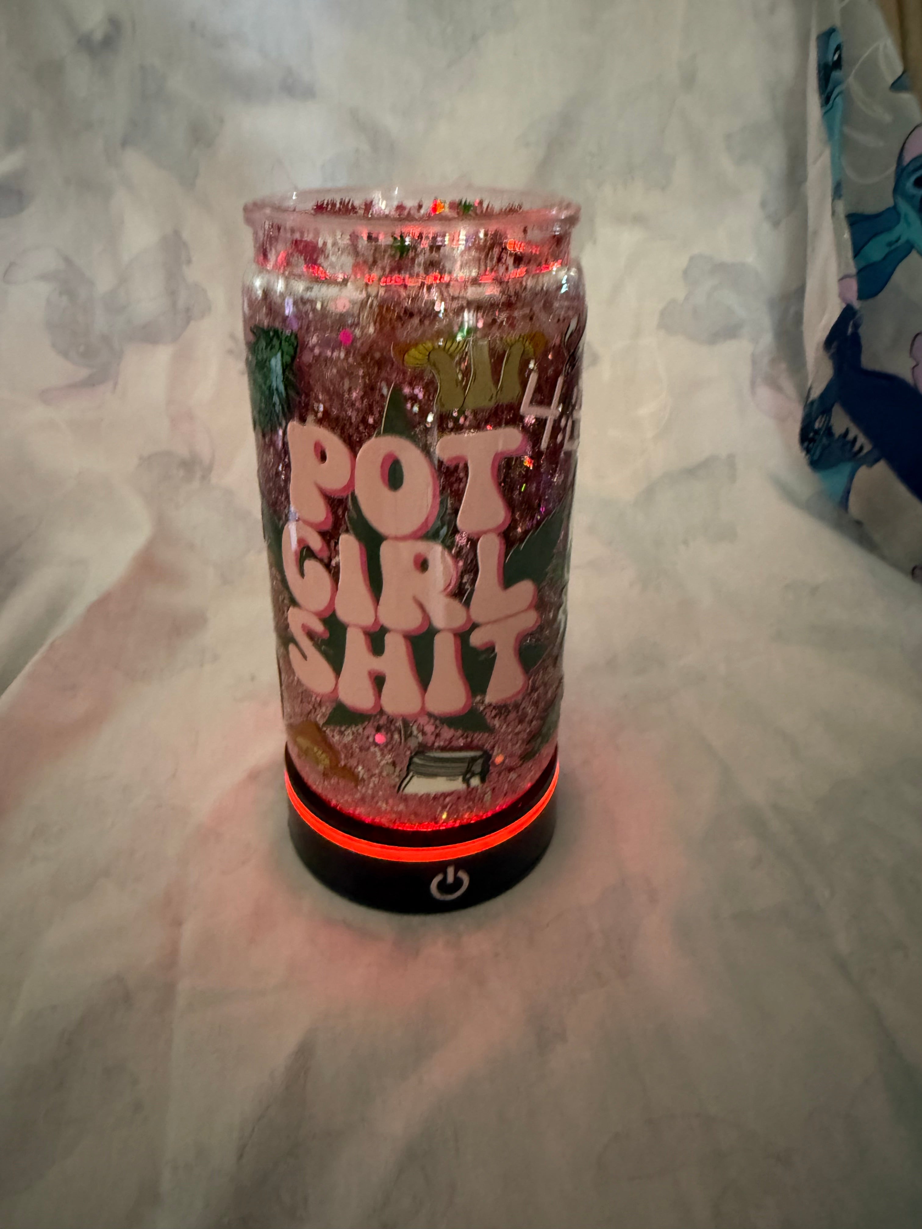 16 oz Snow Globe Tumbler ( Pot Girl S**t) Pre Made