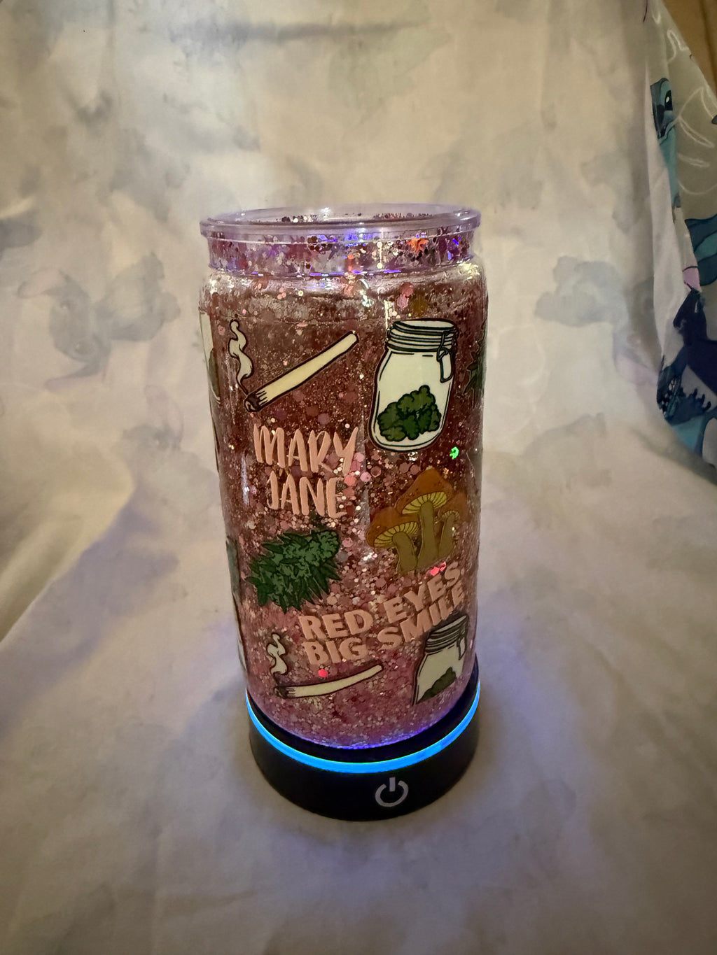 16 oz Snow Globe Tumbler ( Pot Girl S**t) Pre Made